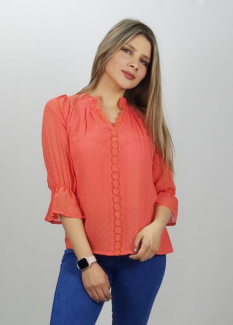 Bluson chiffon jacquard brodery