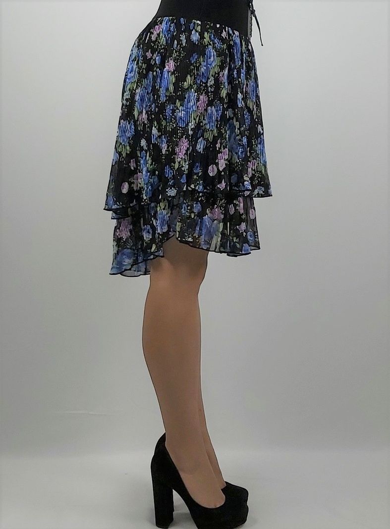 Falda chiffon estampado flor-1