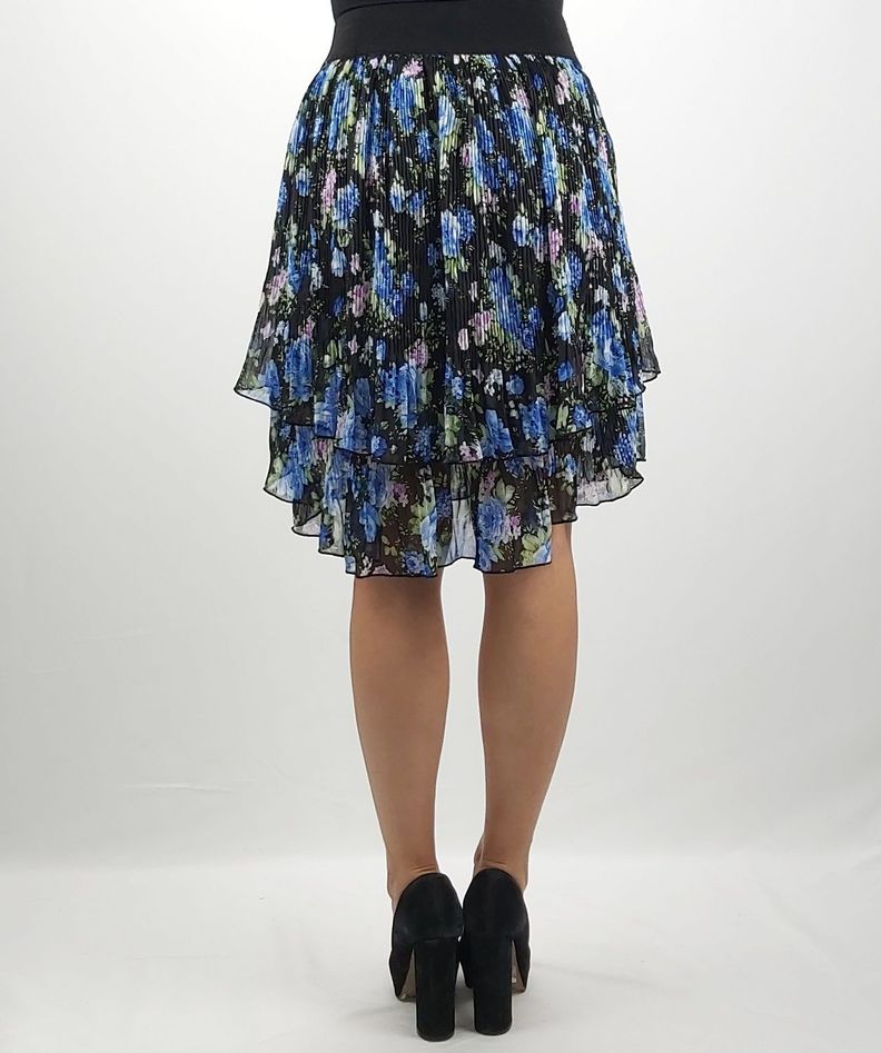 Falda chiffon estampado flor-2