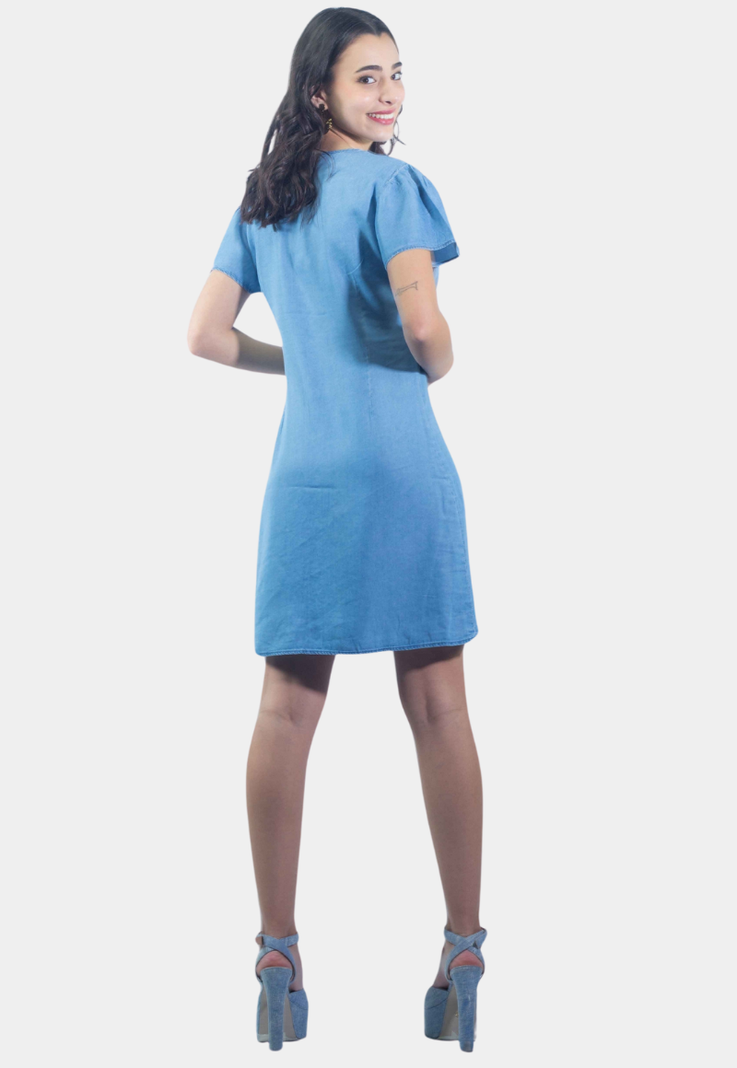 Vestido Casual Tencel Azul Tentatation-2