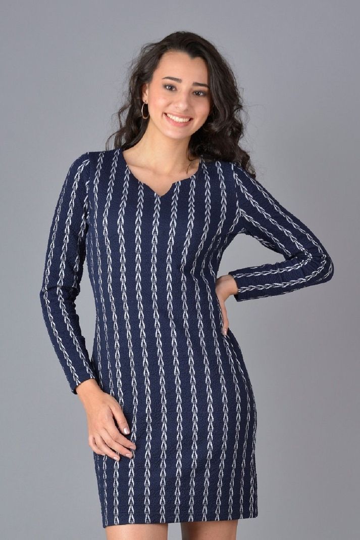 Vestido espiga azul-0