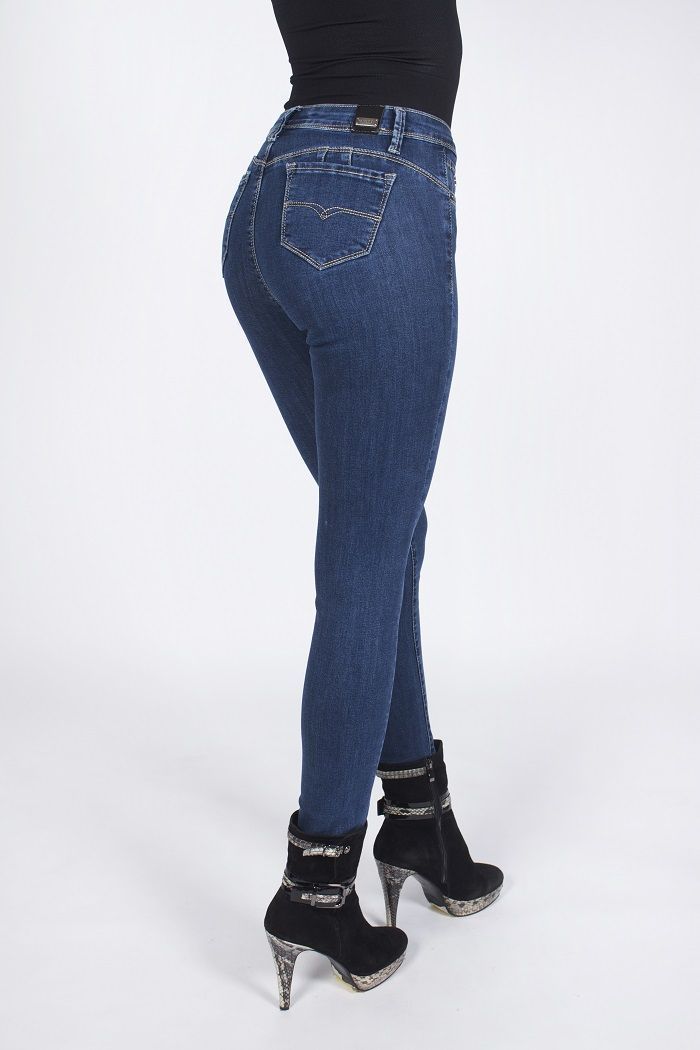 Jeans pitillo tiro alto -1