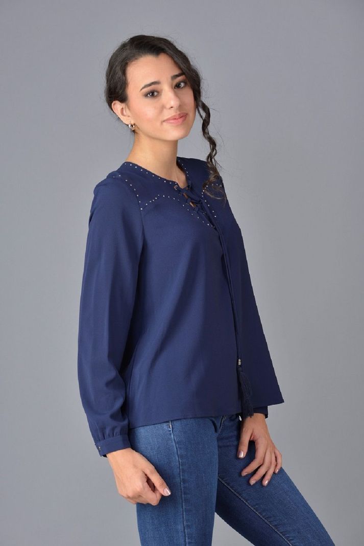 Bluson con tachas azul-1