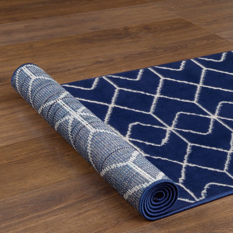 Alfombra Pasillo Kashan King Azul Marino 66 x 430 cm-4