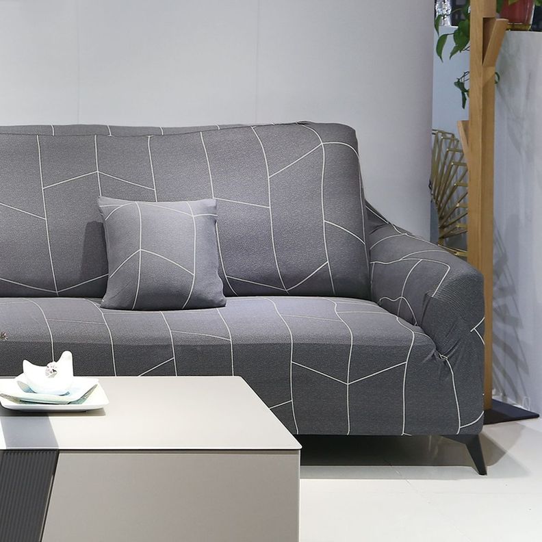 Funda Para Sofa Forma en L  Gris Lineas-2