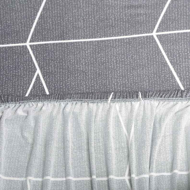 Funda Para Sofa Forma en L  Gris Lineas-5