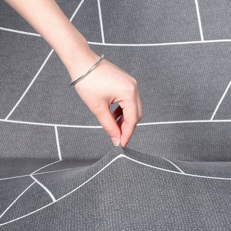 Funda Para Sofa Forma en L  Gris Lineas-6