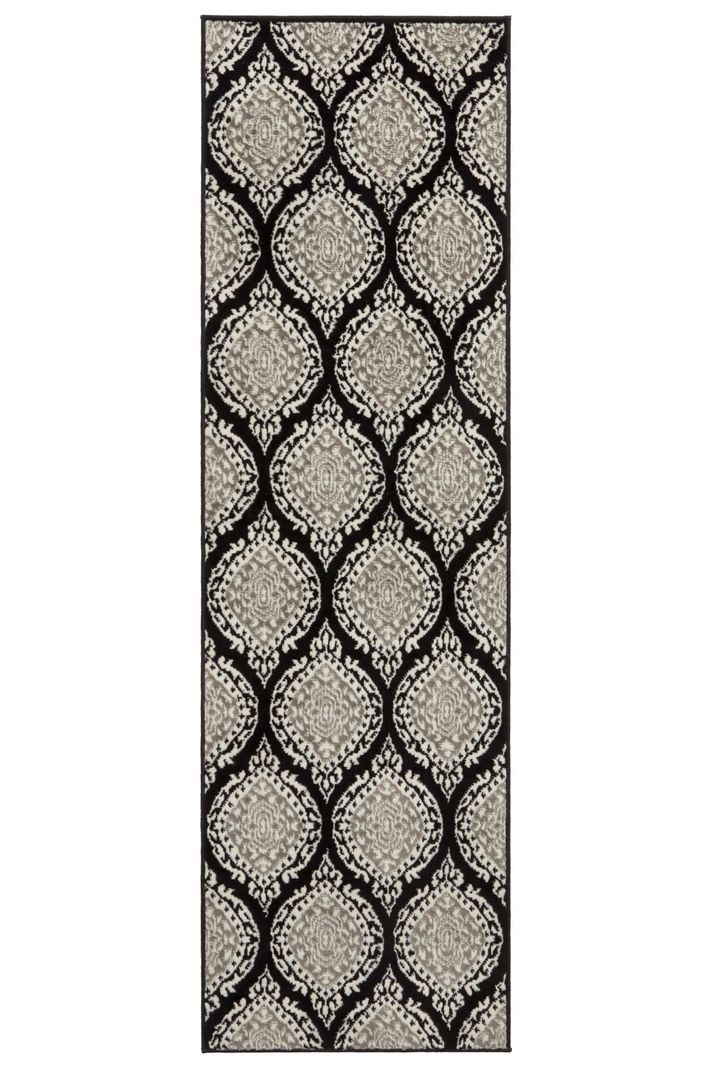 Alfombra Pasillo Kashan King 512 Negra 61 x 213 cm-0