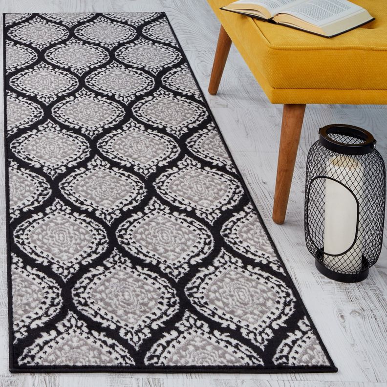 Alfombra Pasillo Kashan King 512 Negra 61 x 213 cm-1