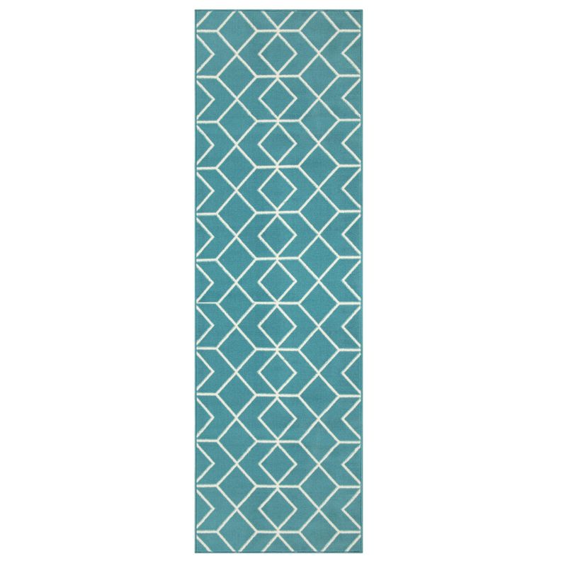Alfombra Pasillo Kashan King 507 Azul 66 x 430 cm-0