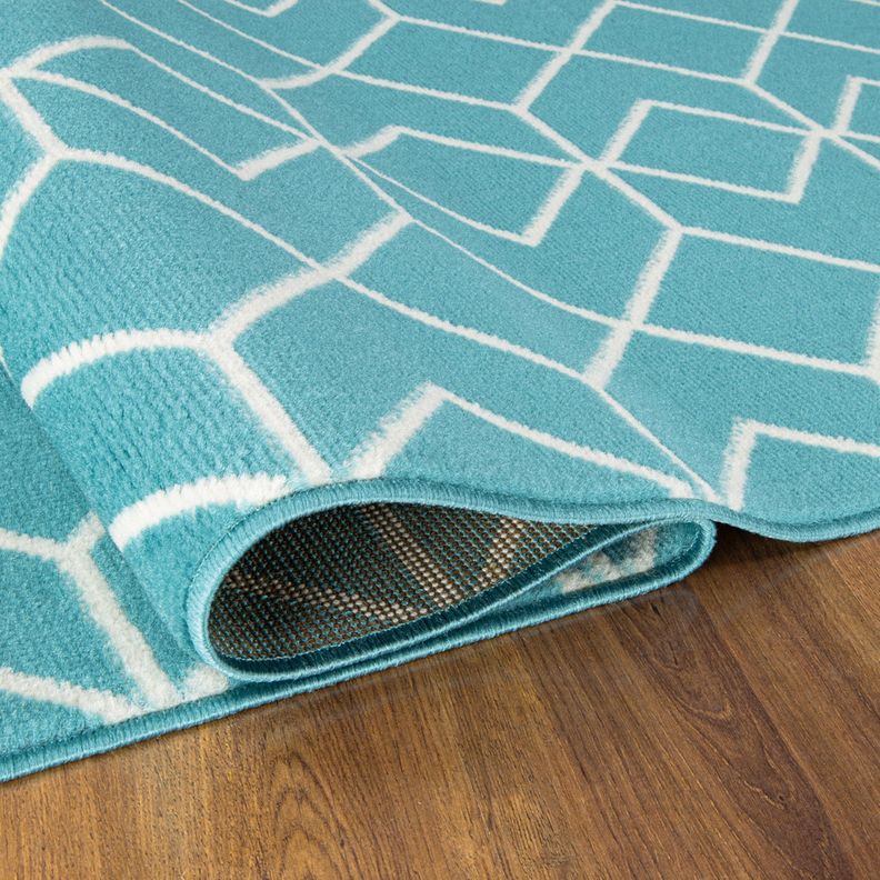 Alfombra Pasillo Kashan King 507 Azul 66 x 430 cm-2