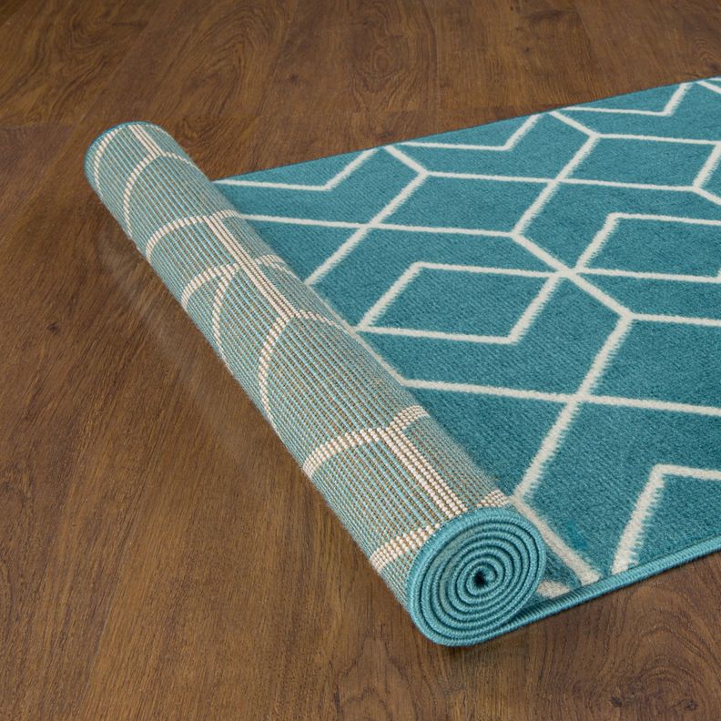 Alfombra Pasillo Kashan King 507 Azul 66 x 430 cm-4