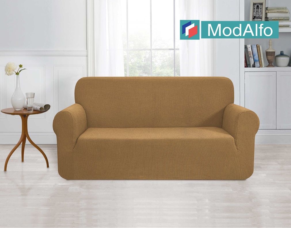 Funda para sofá 2 cuerpos café 85 x 135 cm-1