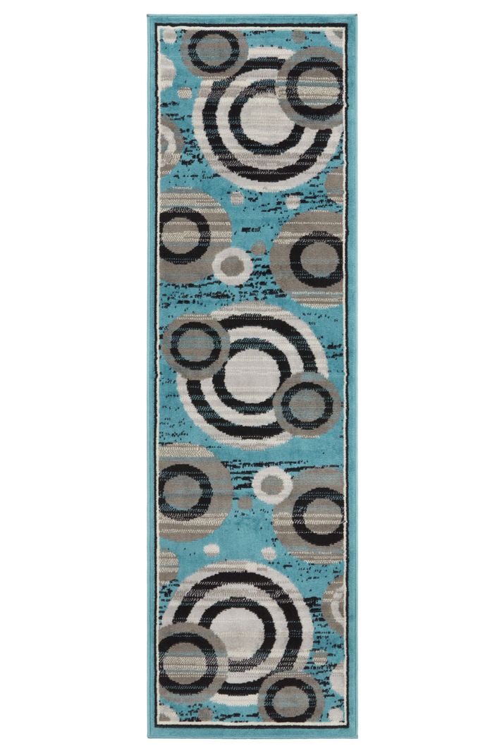Alfombra Pasillo Kashan King Azul 66 x 430 cm-0