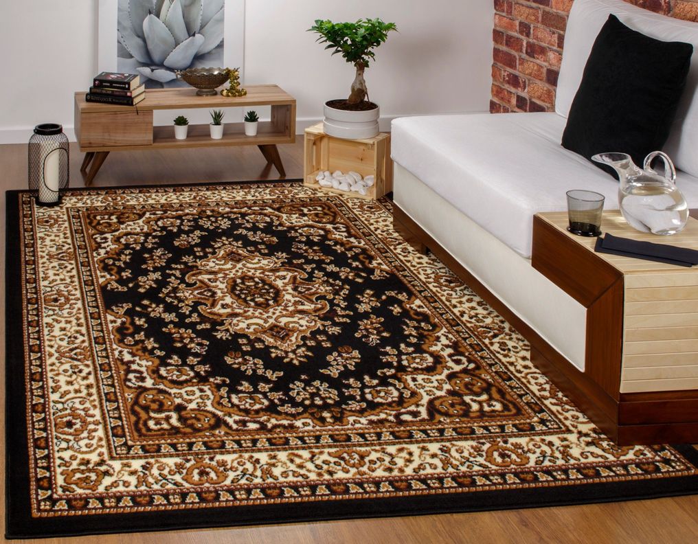 Alfombra Kashan King 504 Negra 153 x 213 cm-1