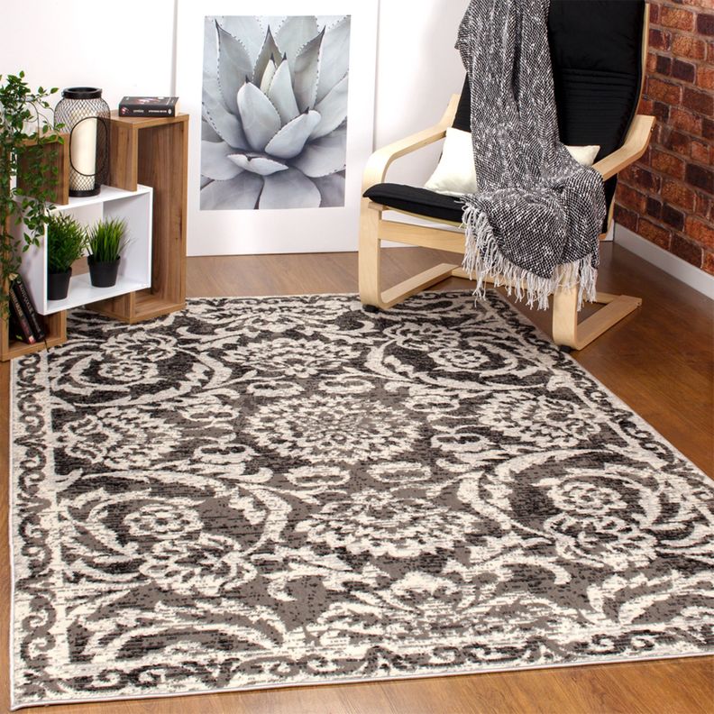 Alfombra Kashan King 506 Gris 244 x 305 cm-1