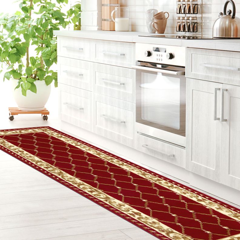 Alfombra Pasillo Kashan King Roja 61 x 213 cm-1