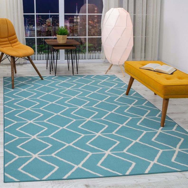 Alfombra Kashan King 507 Azul 153 x 213 cm-1