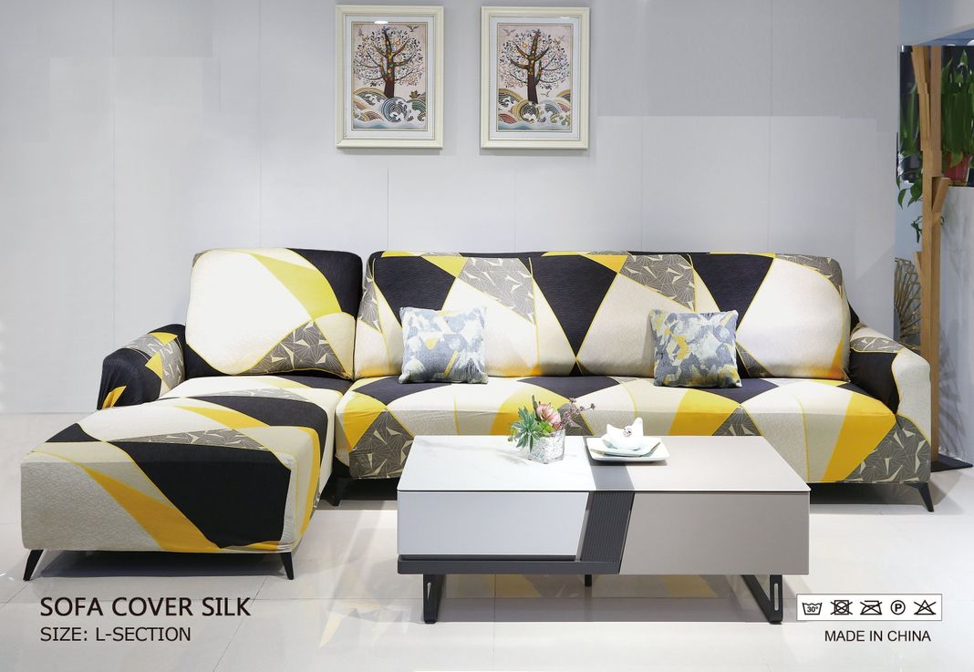 Funda Para Sofa Forma en L  Amarillo-7