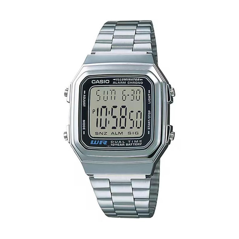 Reloj Casio Digital Unisex A-178WA-1 Plateado