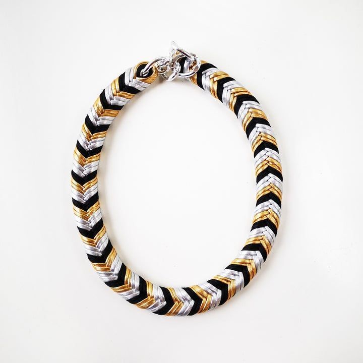 Maria La Biyux Collar Cobra Plateado Metalico