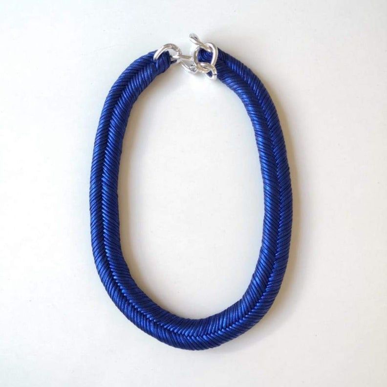 Maria La Biyux Collar Blue Metallic Azul