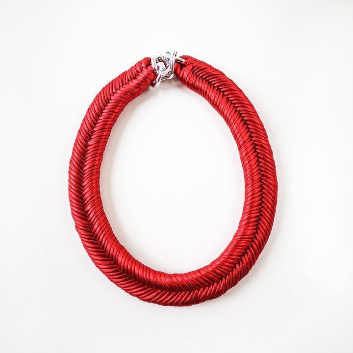 Maria La Biyux Collar Red Metallic Rojo