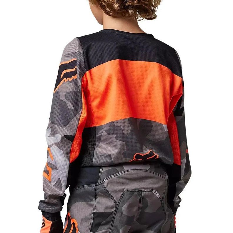 Jersey Niño FOX Racing 180 BNKR Naranja Camo-1