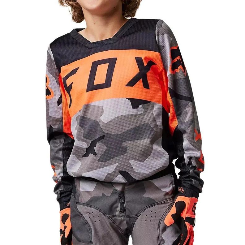 Jersey Niño FOX Racing 180 BNKR Naranja Camo-2