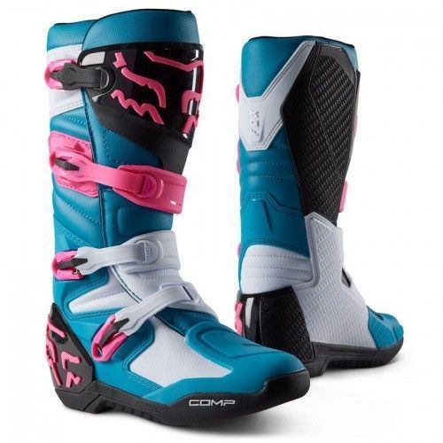 Botas FOX RACING COMP Celeste Rosada-0