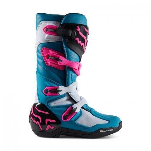 Botas FOX RACING COMP Celeste Rosada-1