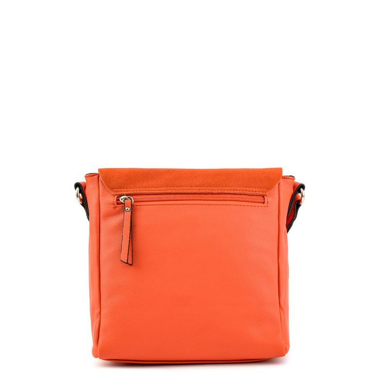 Cartera bandolera con tapa mediana adelia rojo tomate-2