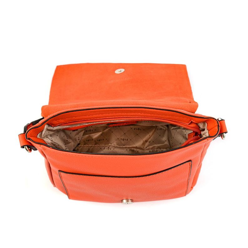 Cartera bandolera con tapa mediana adelia rojo tomate-3
