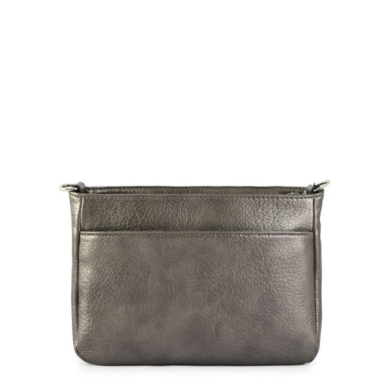 Cartera bandolera mediana agustina plateado oscuro-2