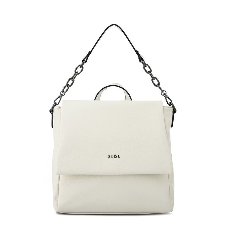 Mochila con tapa pequeña nydia blanco-0