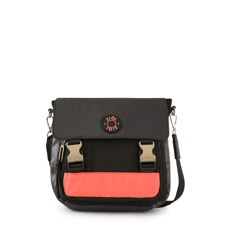 Cartera bandolera con tapa mediana joselina negro-0