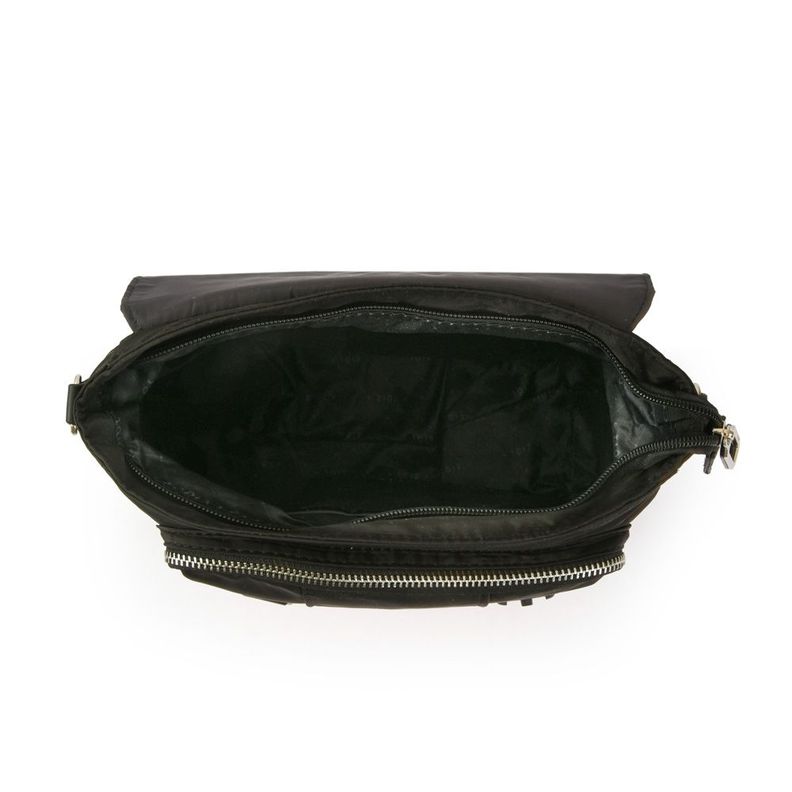 Cartera bandolera con tapa mediana joselina negro-3