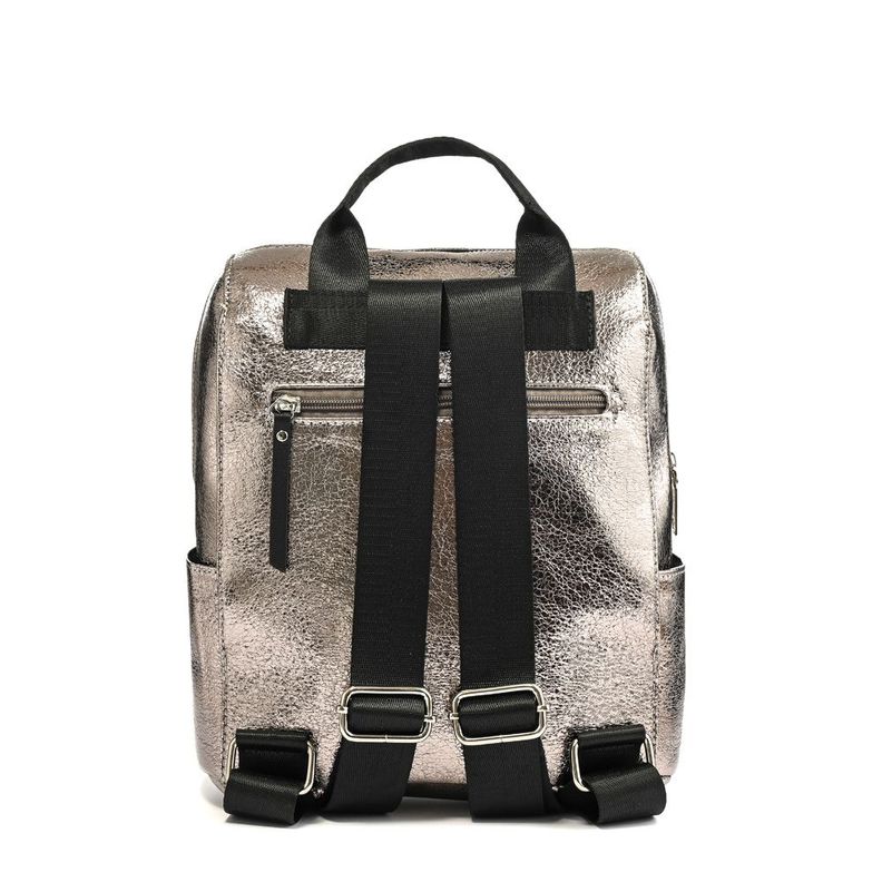 Mochila mediana calandi plateado-2