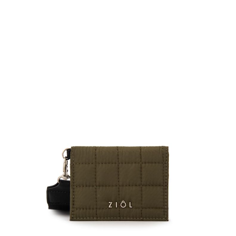 Tarjetero rectangular nacha pequena verde oliva Verde Oscuro