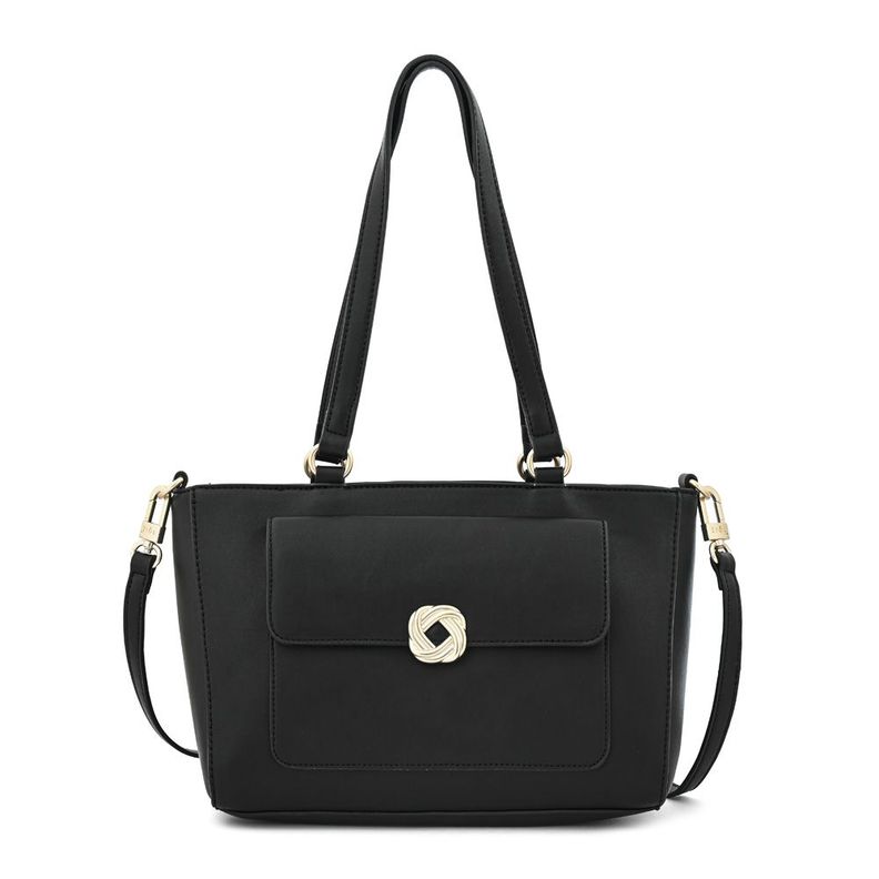 Cartera dos asas mediana agata negro especial-0