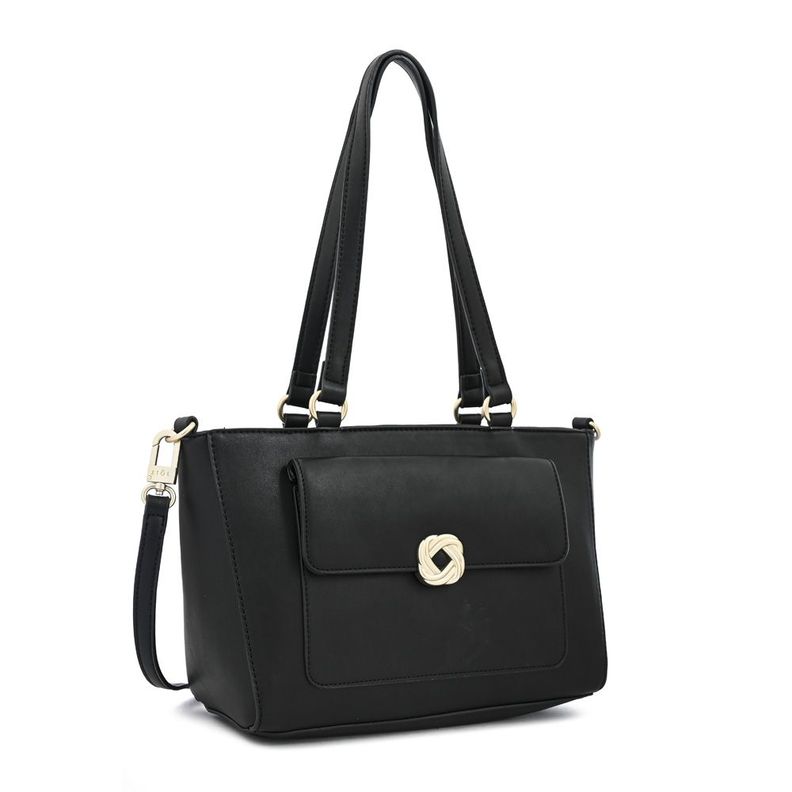 Cartera dos asas mediana agata negro especial-1