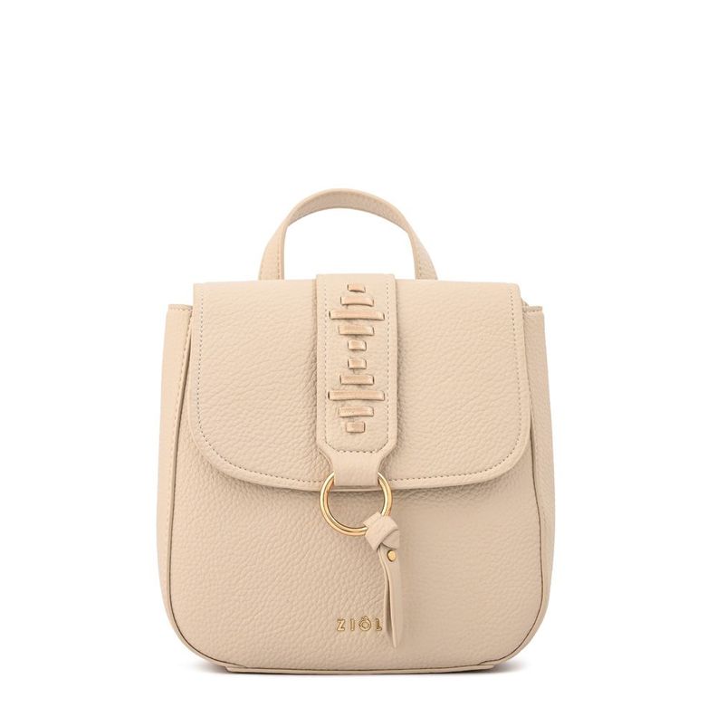 Mochila con tapa tyra pequena blanco crudo