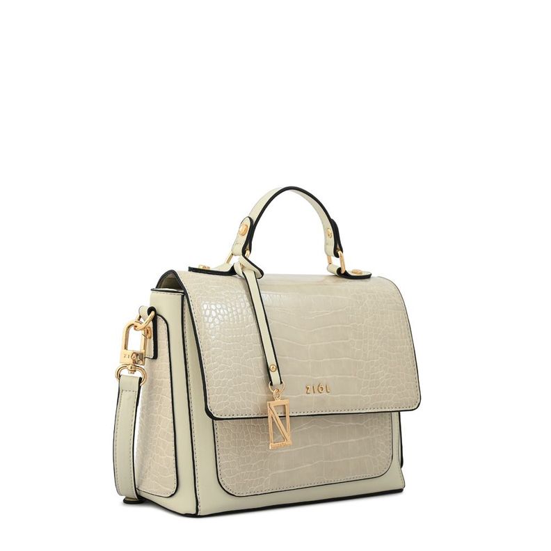 Cartera bandolera con tapa mediana ariana blanco crudo-1