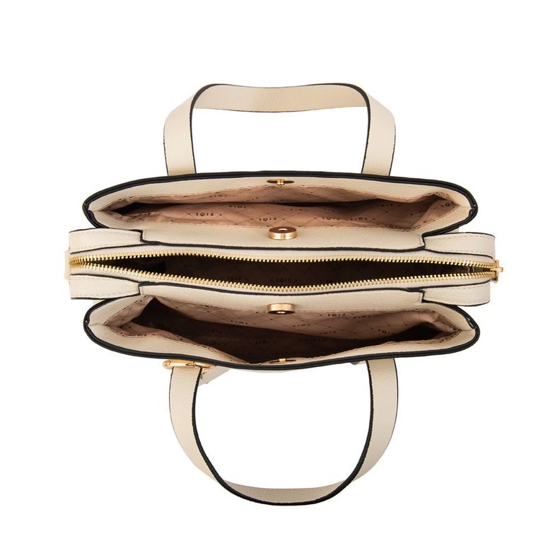 Cartera tote tres divisiones aurora mediana blanco crudo Ziol