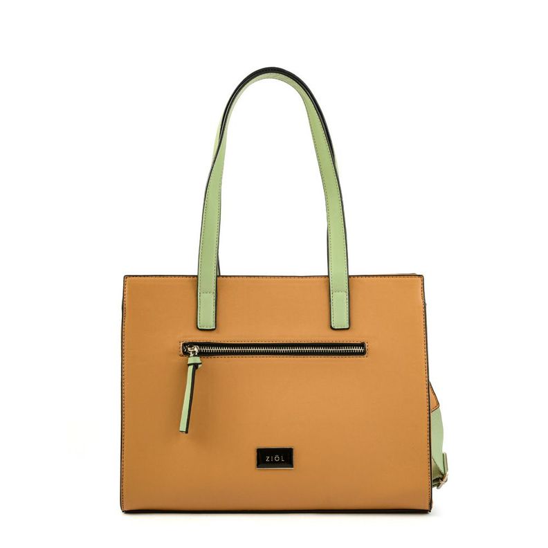 Cartera dos asas tres divisiones grande tinna camel-0
