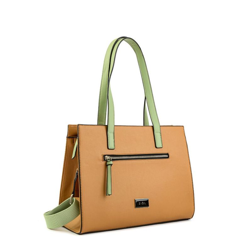 Cartera dos asas tres divisiones grande tinna camel-1