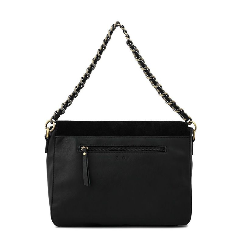 Cartera bandolera con tapa mediana doris negro especial-2