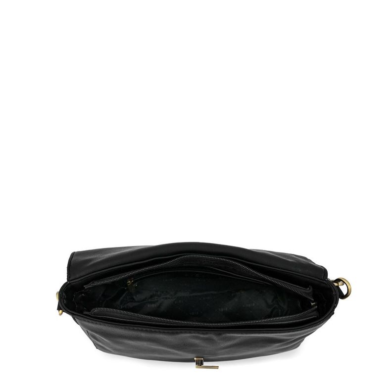 Cartera bandolera con tapa mediana doris negro especial-3
