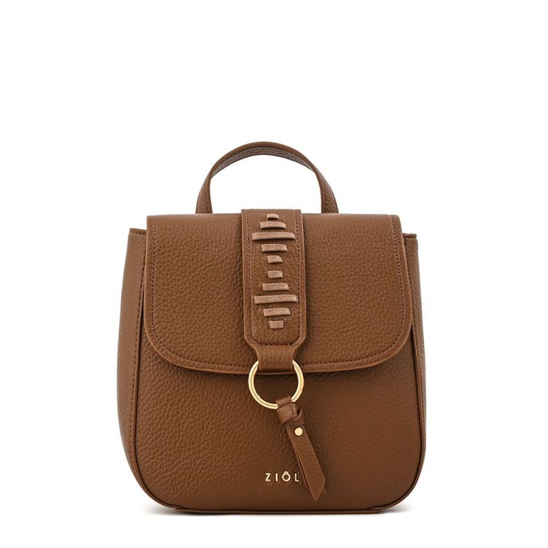 Mochila con tapa tyra pequena cafe