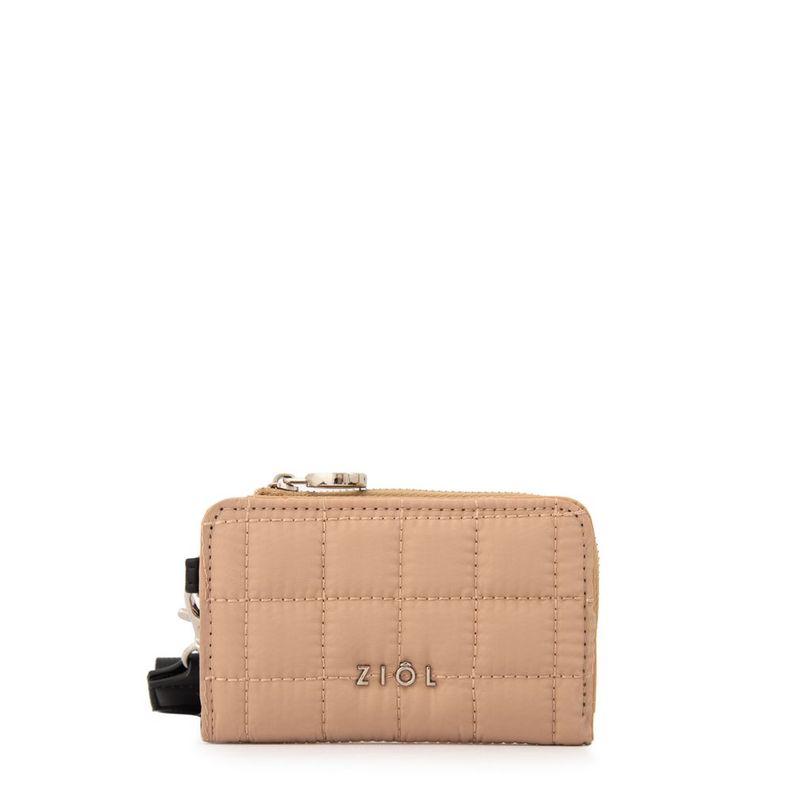 Billetera cierre exterior nacha pequena beige